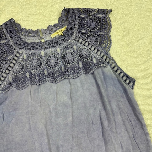 Andree Blue Lace Sleeveless Top - Picture 2 of 6